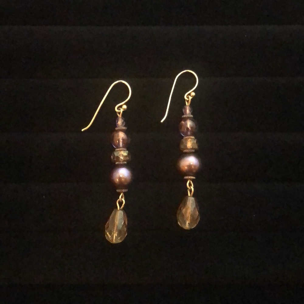 Purple Pearl Earrings